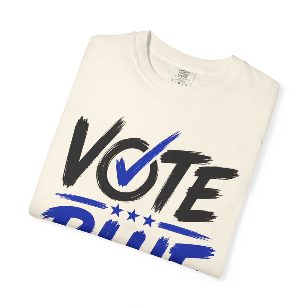 Vote Blue Tee — Garment-Dyed Vintage Style