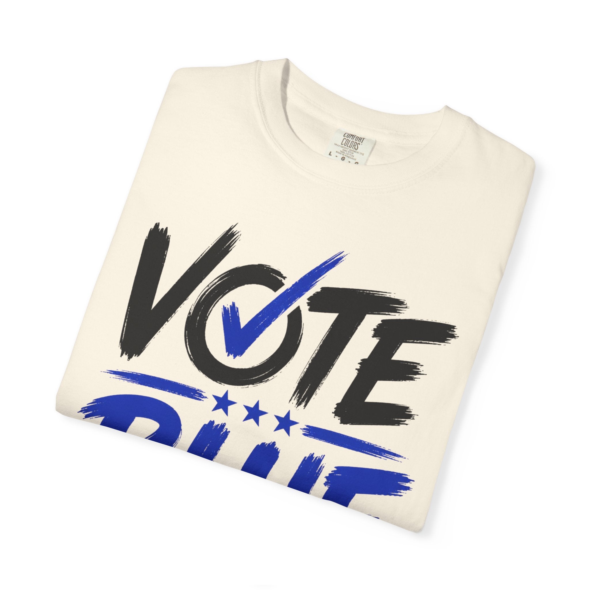 Vote Blue Tee — Garment-Dyed Vintage Style