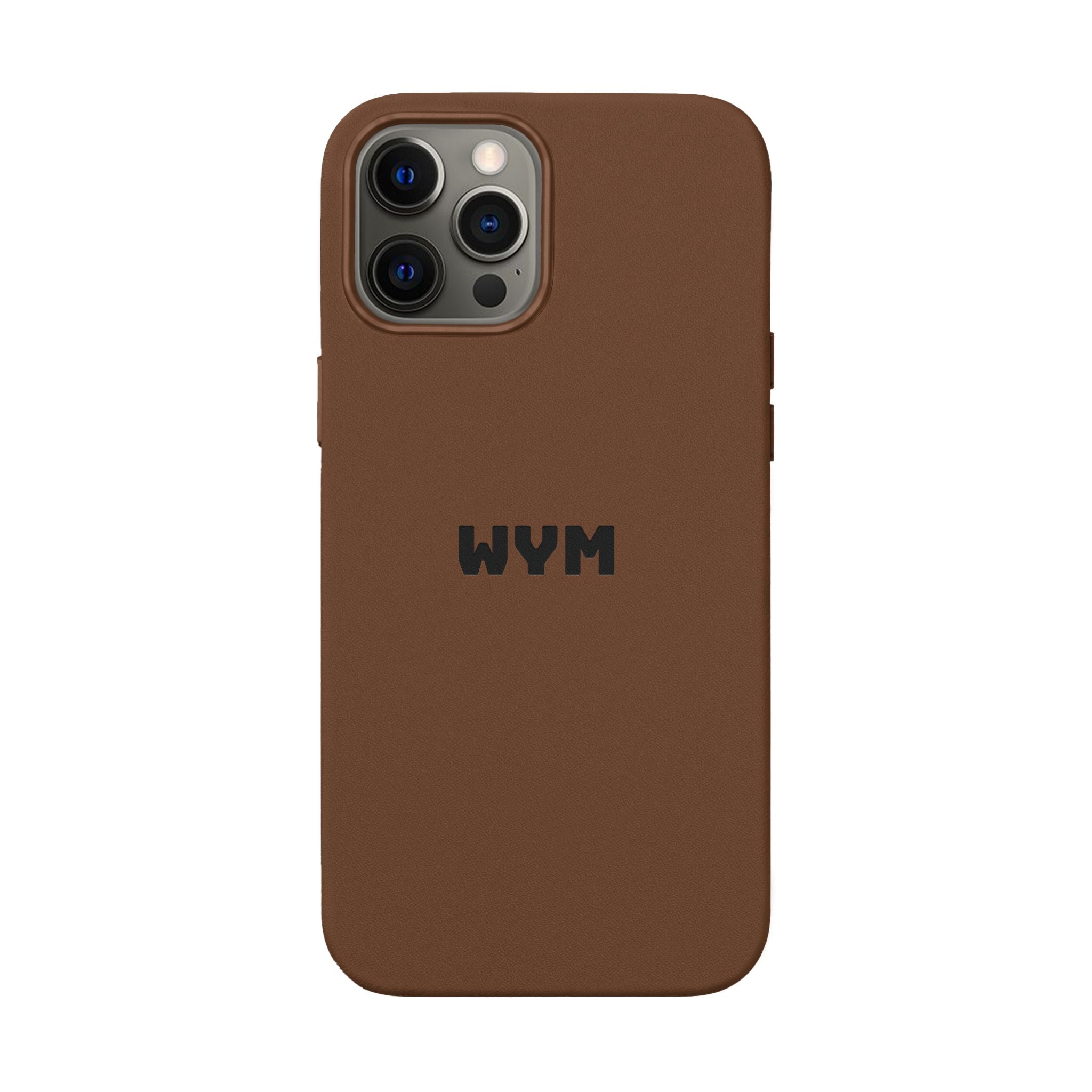 Engraved PU Leather Phone Case – Custom Monogrammed Black Cover
