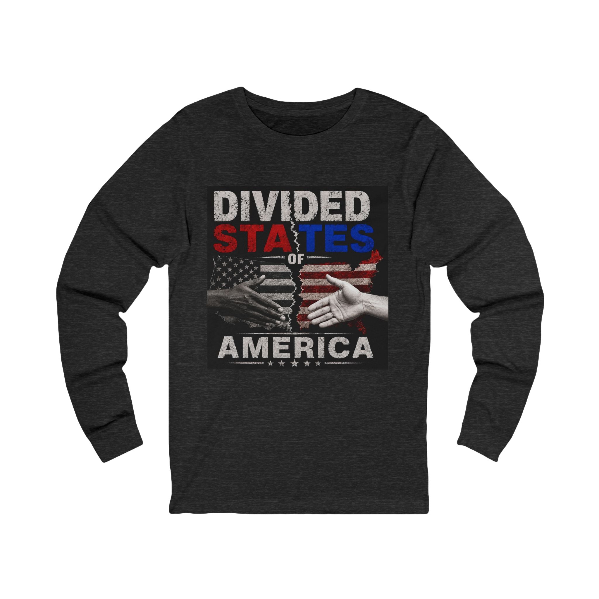 Divided States of America Long Sleeve Tee — Political Unity Graphic Shirt