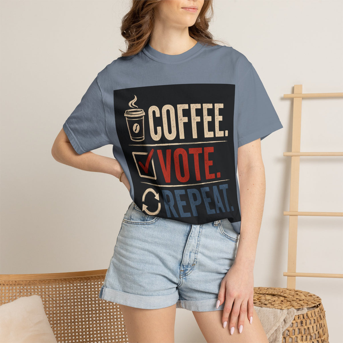 Coffee. Vote. Repeat. Garment-Dyed Tee
