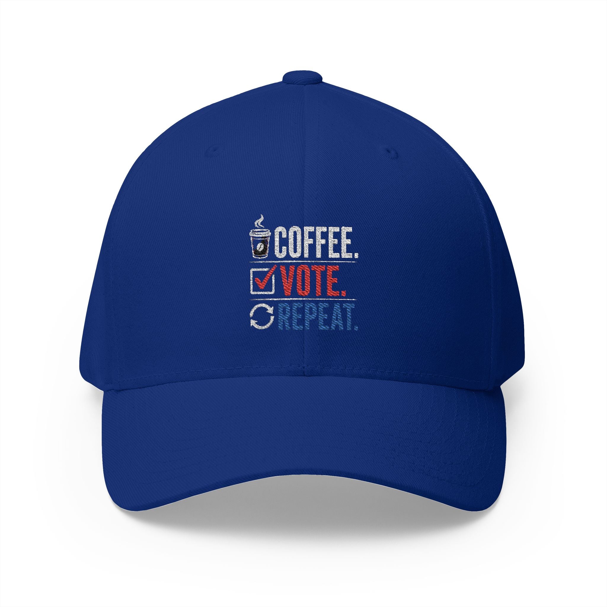 Embroidered 'Coffee. Vote. Repeat.' Cap — Political Activism Baseball Hat