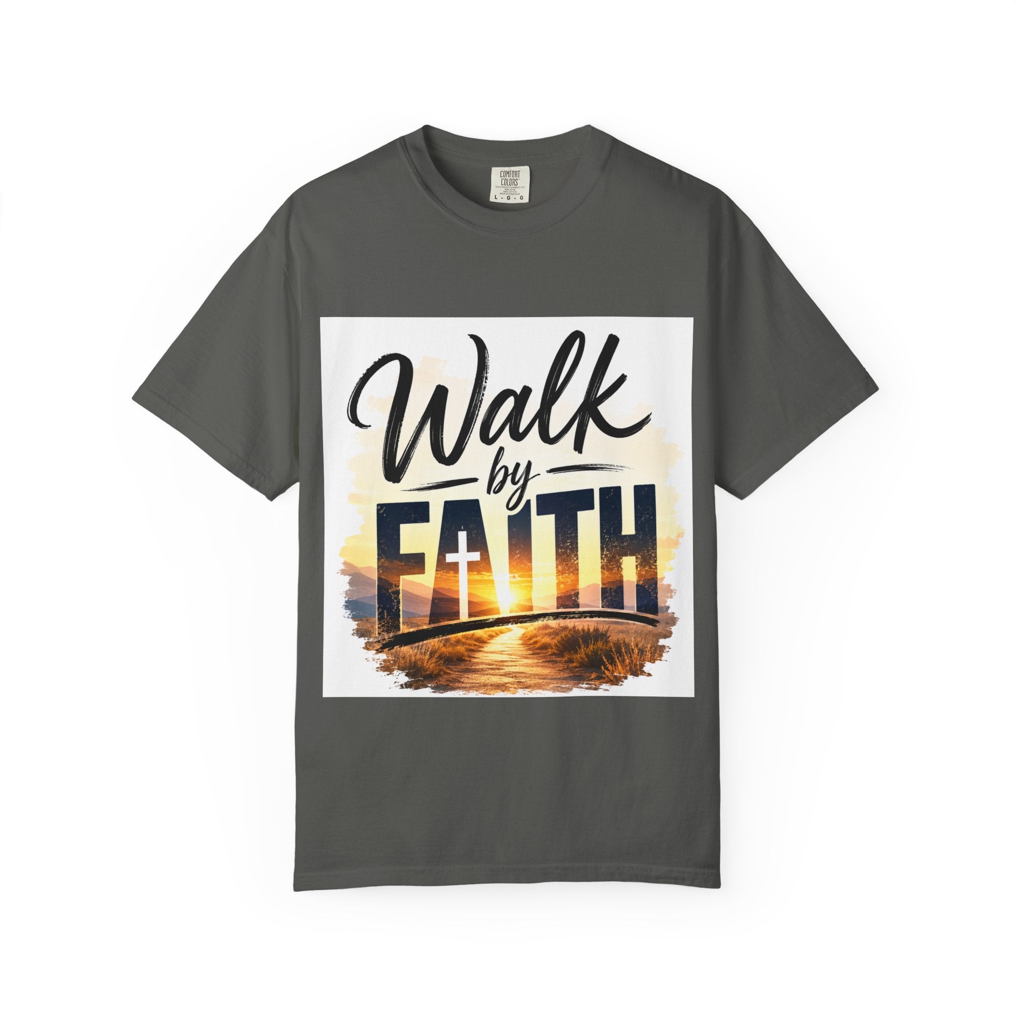 Wear Your Moment Women's Graphic T-Shirt – Walk by Faith Sunrise Cross, Ring-Spun Cotton, Sizes S–4XL
