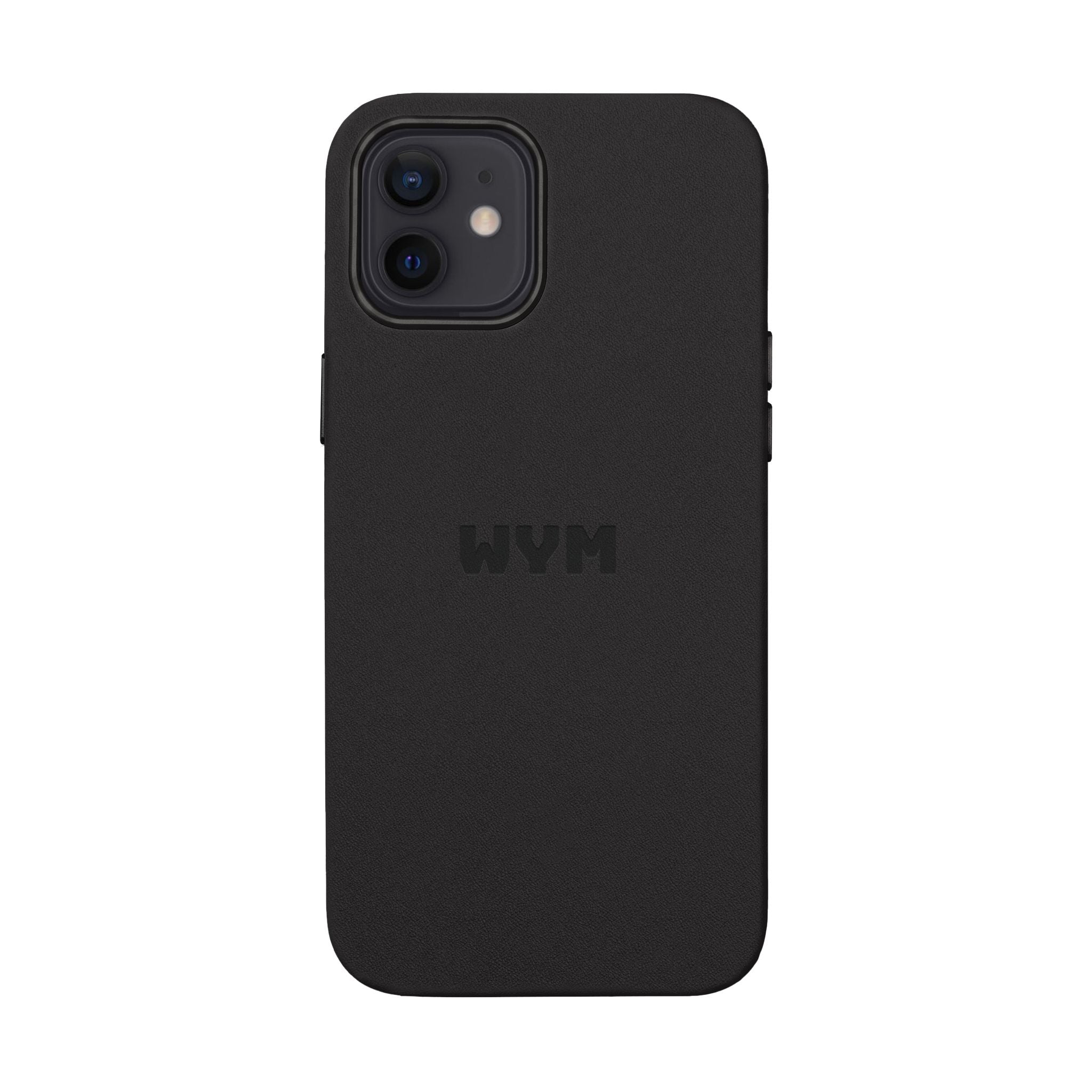 Engraved PU Leather Phone Case – Custom Monogrammed Black Cover