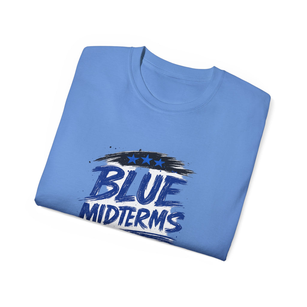 Blue Midterms Tee — Flag Brushstroke Graphic