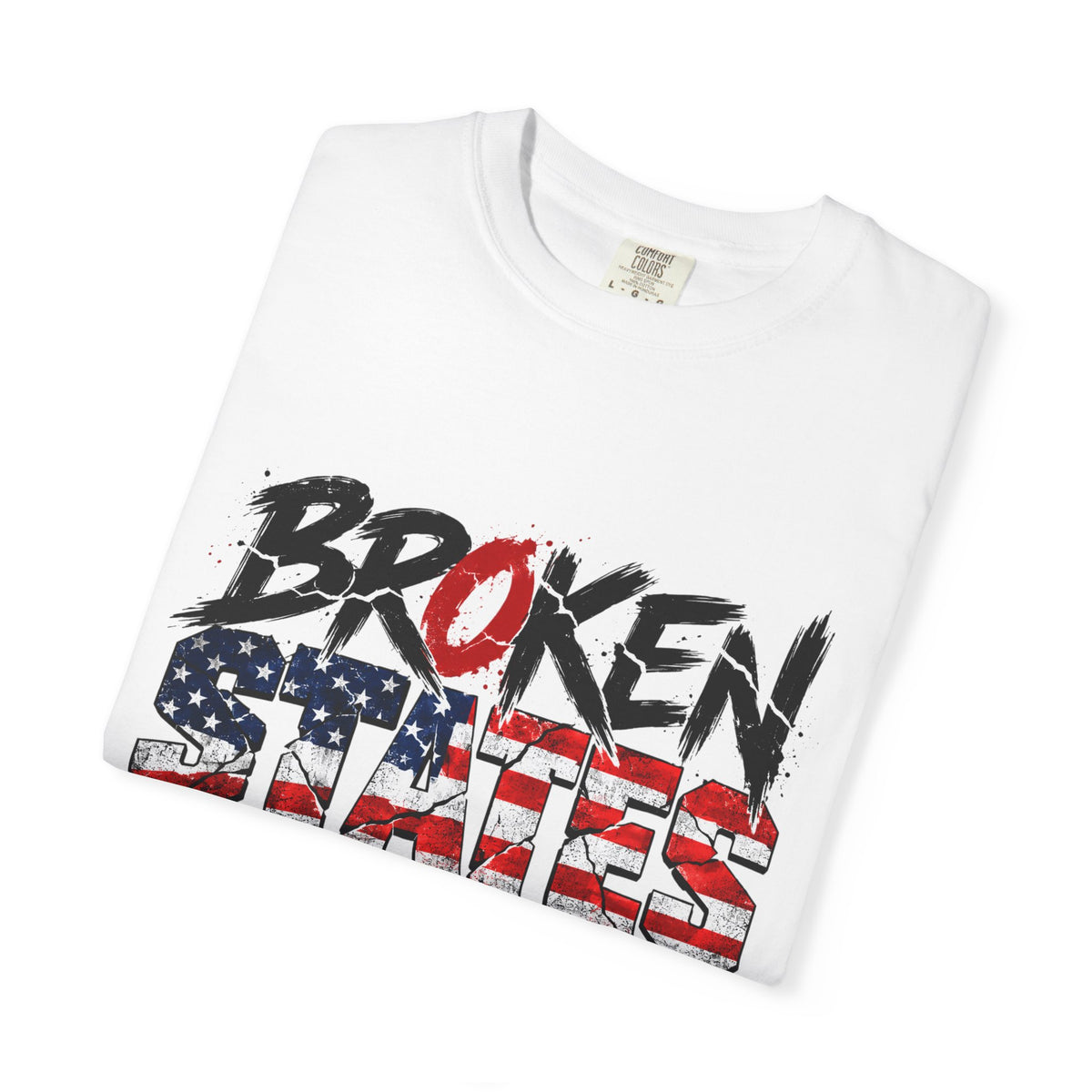 Broken States of America Graphic T-Shirt — Patriotic Distressed Flag Tee