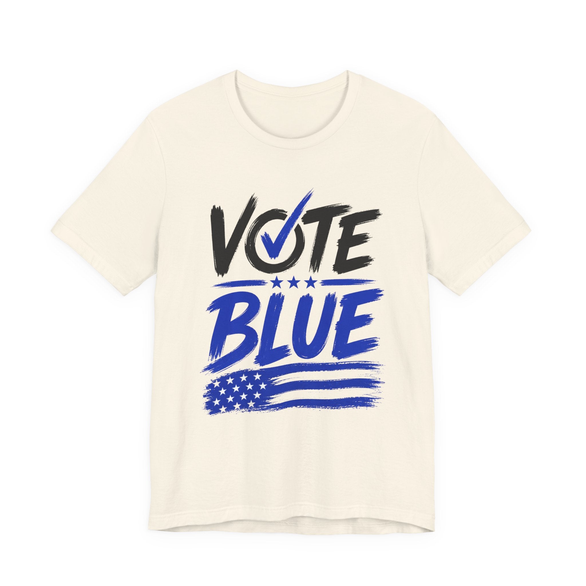 Vote Blue Tee — Brushstroke Graphic