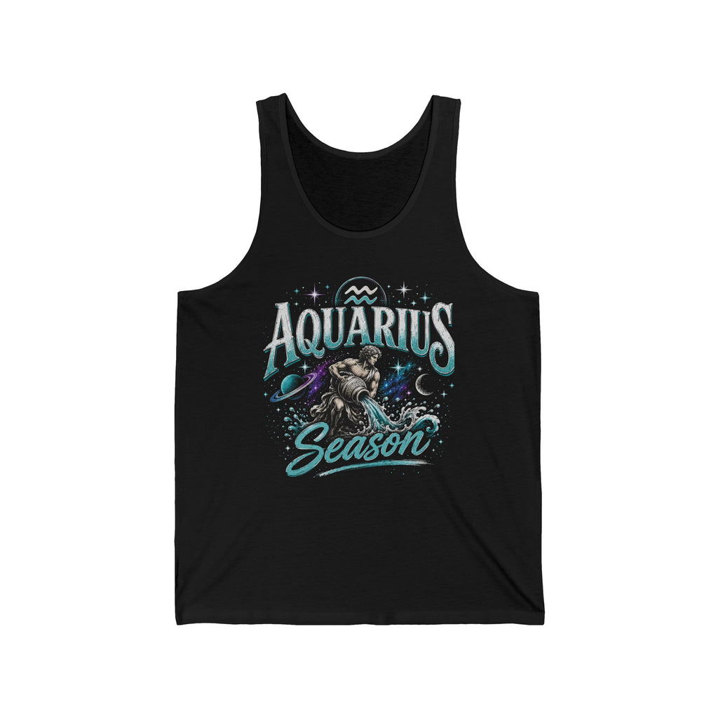 Aquarius Season Tank Top — Zodiac Water Bearer Astrology Graphic