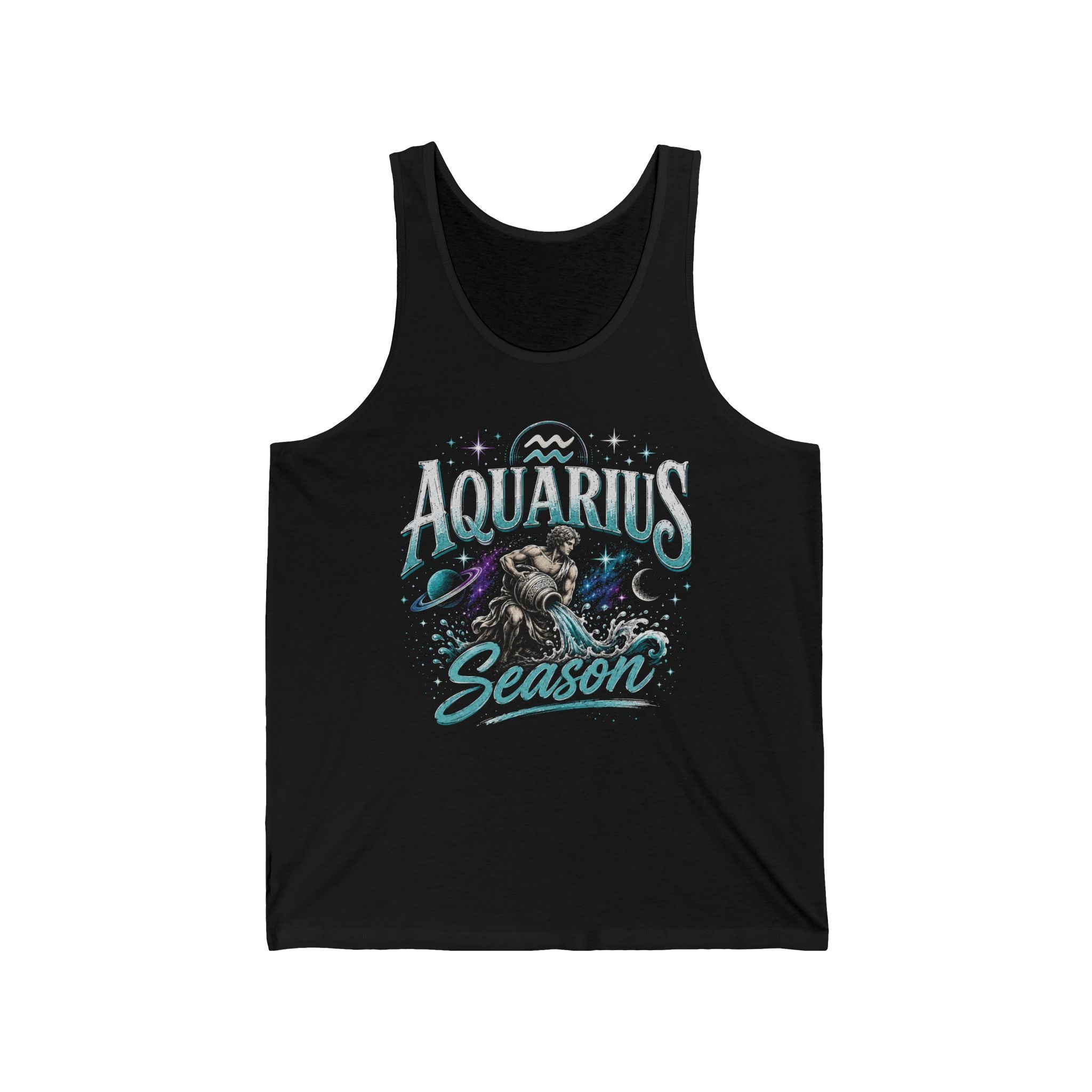 Aquarius Season Tank Top — Zodiac Water Bearer Astrology Graphic