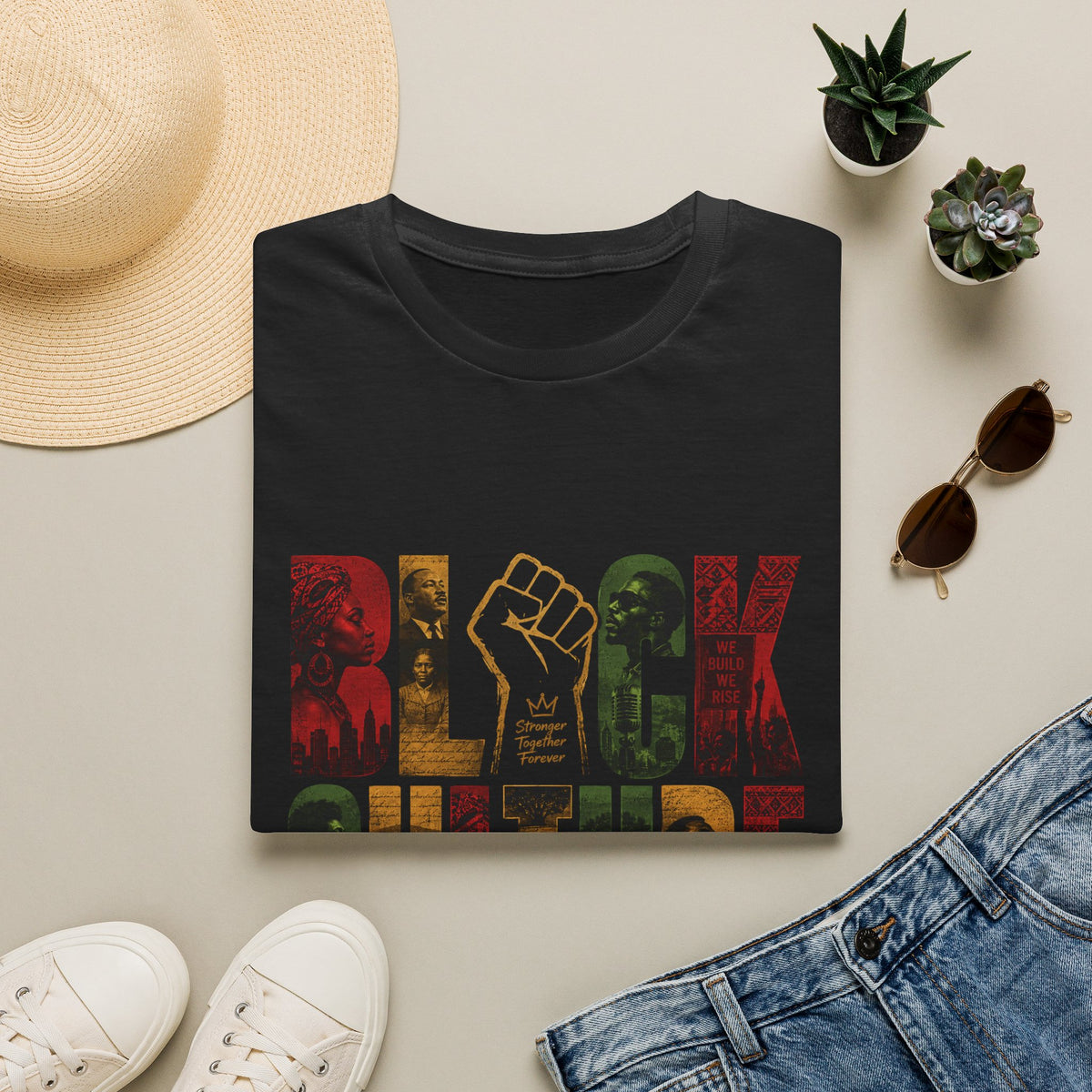 Black History Month Fist Tee — Unity, Pride & Heritage Graphic, Lightweight OEKO-TEX® Cotton