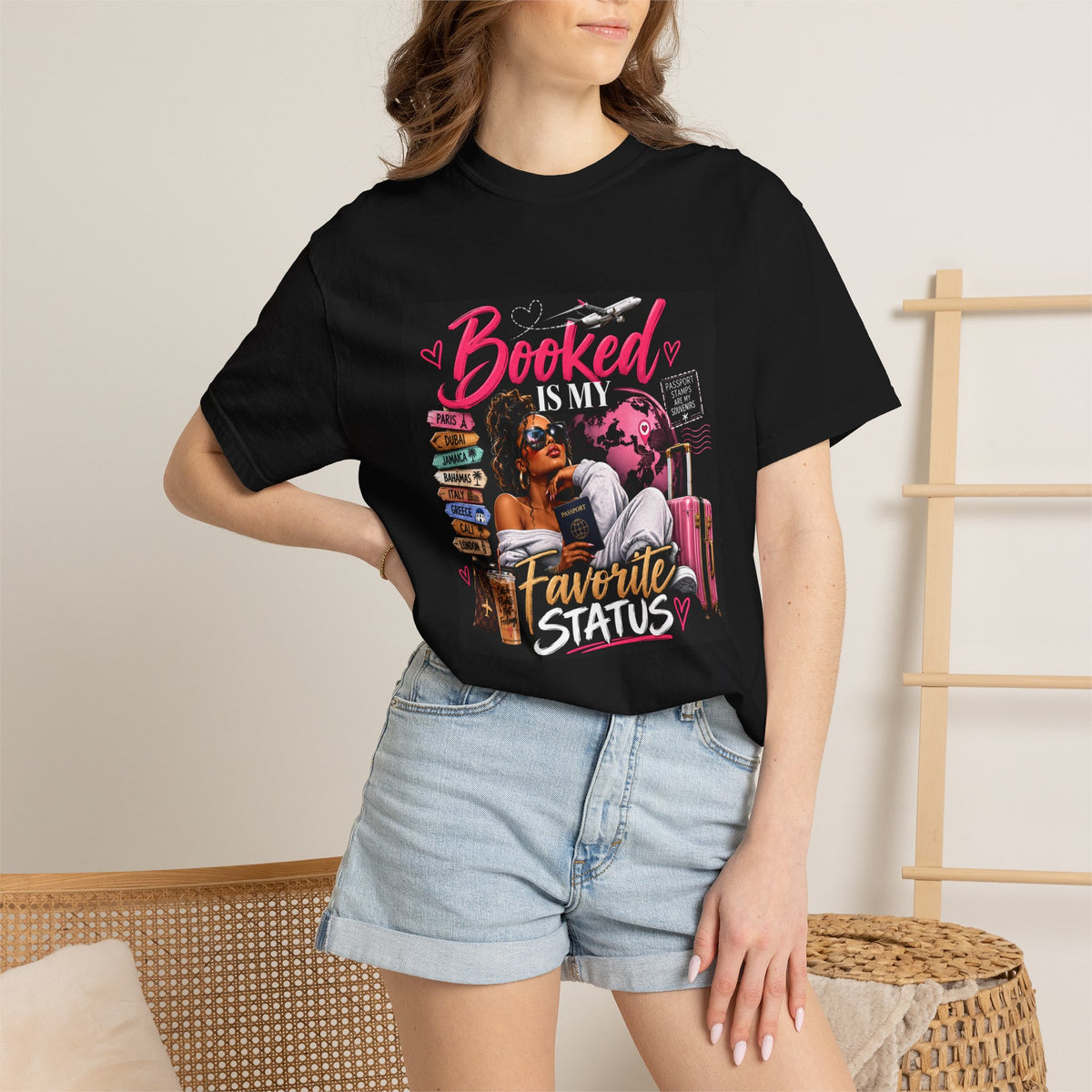 Booked Is My Favorite Status T-Shirt — Travel & Vacation Lover Shirt